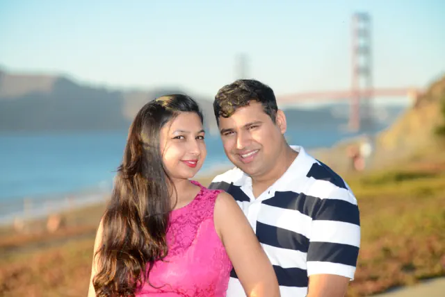 Engagement photography for Himanshu and Richa at Painted Ladies, Baker's Beach, San Francisco, CA