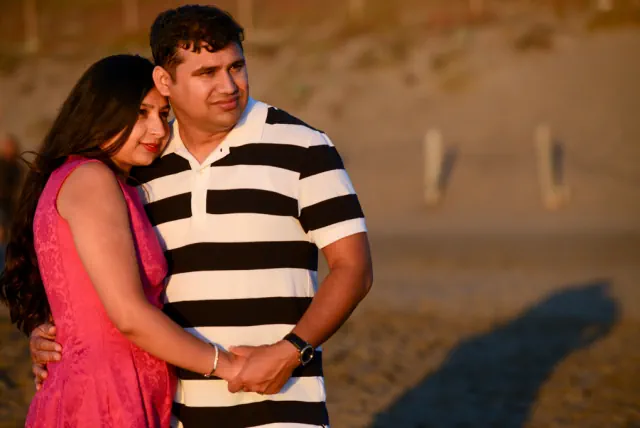 Engagement photography for Himanshu and Richa at Painted Ladies, Baker's Beach, San Francisco, CA
