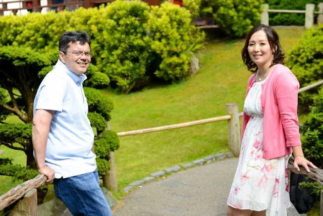 Engagement photography for Manny and Catherine at Japanese Tea Garden, San Francisco, CA