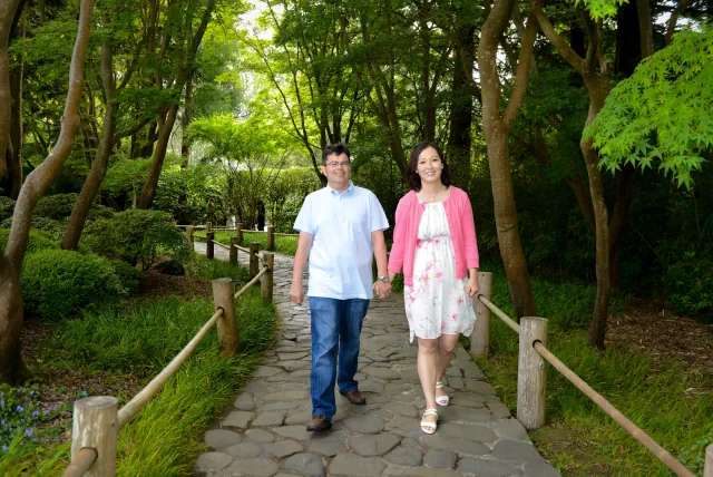 Engagement photography for Manny and Catherine at Japanese Tea Garden, San Francisco, CA