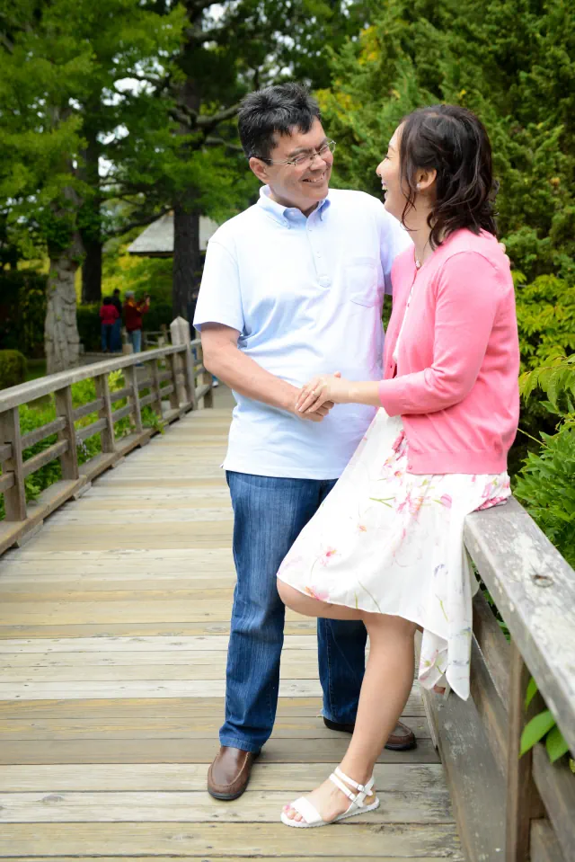 Engagement photography for Manny and Catherine at Japanese Tea Garden, San Francisco, CA