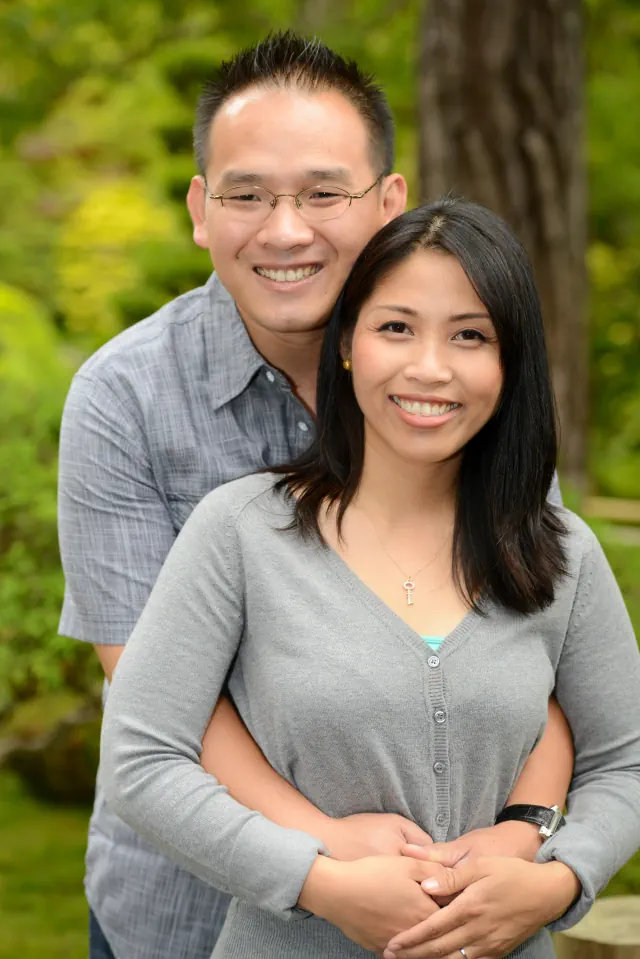 Engagement photography for Xiao and Catherine at Japanese Tea Garden, San Francisco, CA