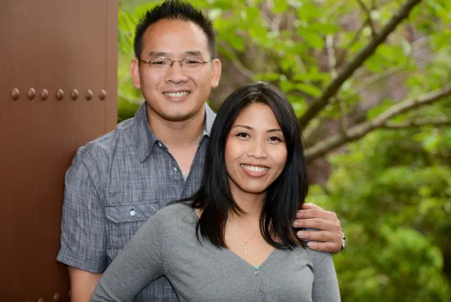 Engagement photography for Xiao and Catherine at Japanese Tea Garden, San Francisco, CA