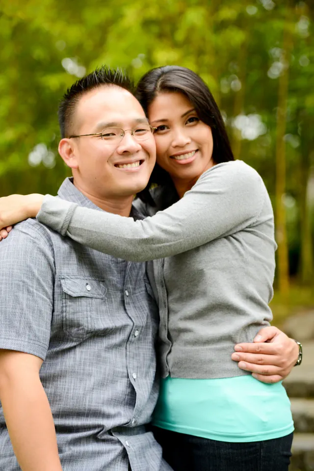 Engagement photography for Xiao and Catherine at Japanese Tea Garden, San Francisco, CA