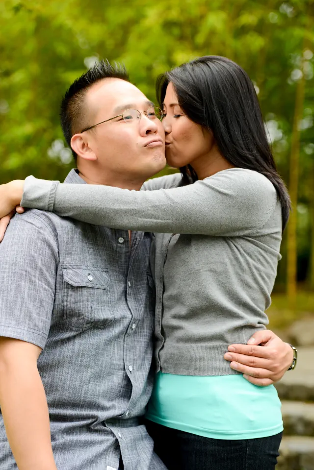 Engagement photography for Xiao and Catherine at Japanese Tea Garden, San Francisco, CA